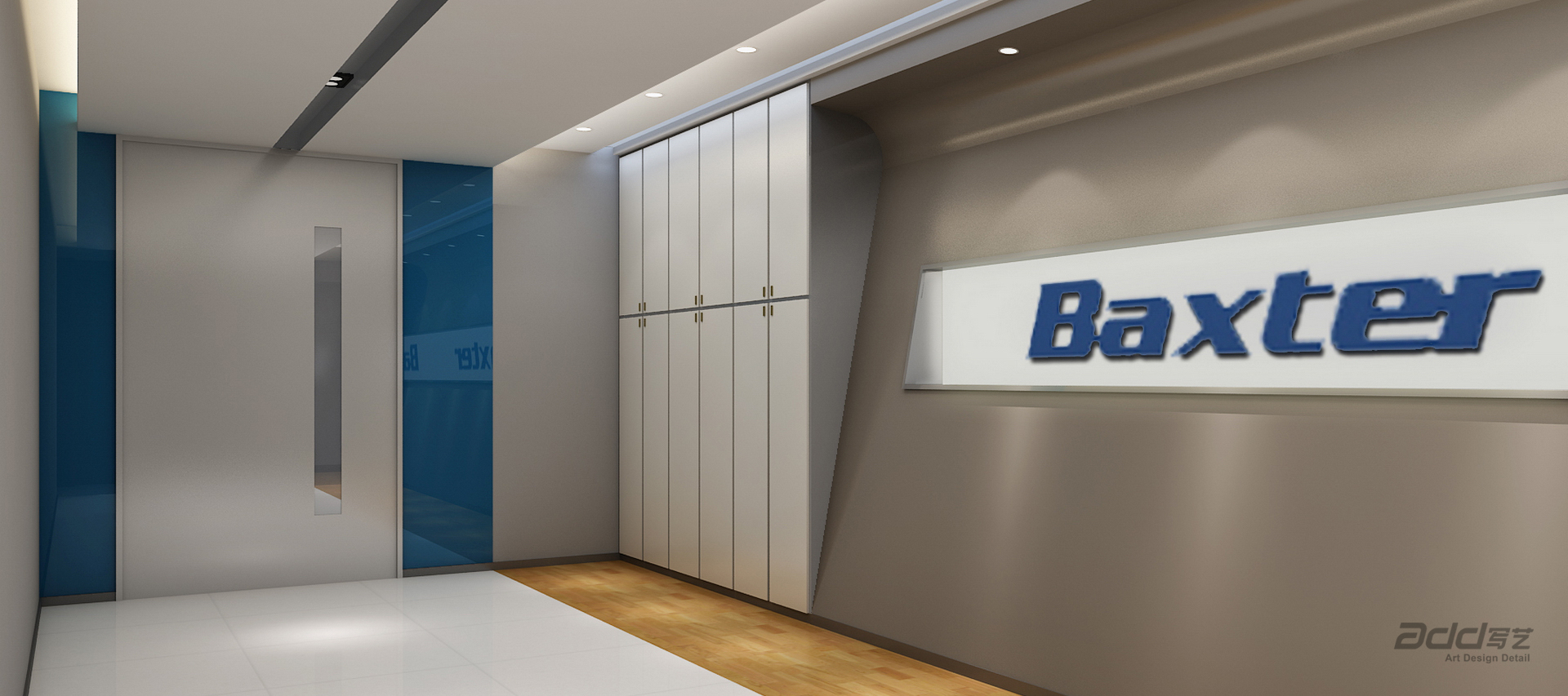 百(bai)特醫(yī)療辦(bàn)公(gōng)空間設(shè)計(ji)-電(dian)梯廳-pc